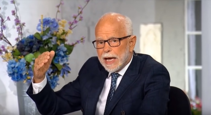 Televangelist and author Jim Bakker on an episode of 'The Jim Bakker Show' that aired March 7, 2018. 