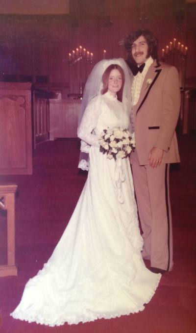 Michael Brown and his wife, Nancy, on their wedding day.