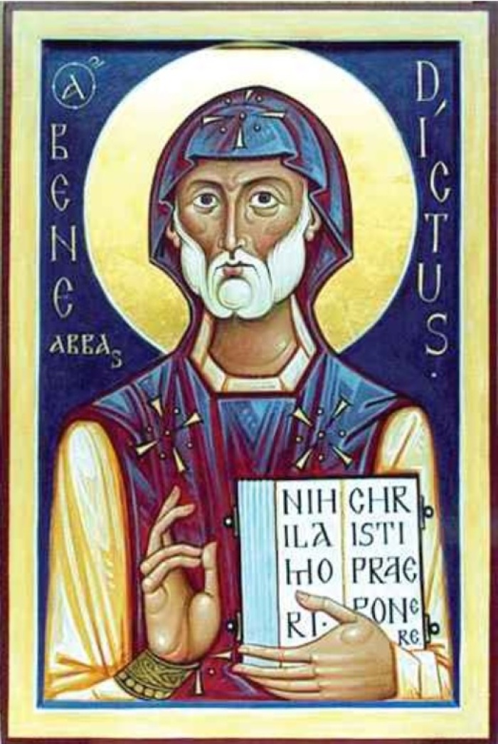 St. Benedict of Nursia (c. 480 - c. 547), the creator of the Benedictine Rule. 