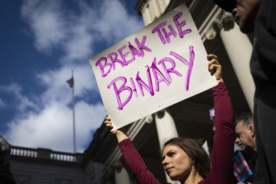 Transgender activists and their supporters rally in support of transgender people on the steps of New York City Hall, in New York City, October 24, 2018.