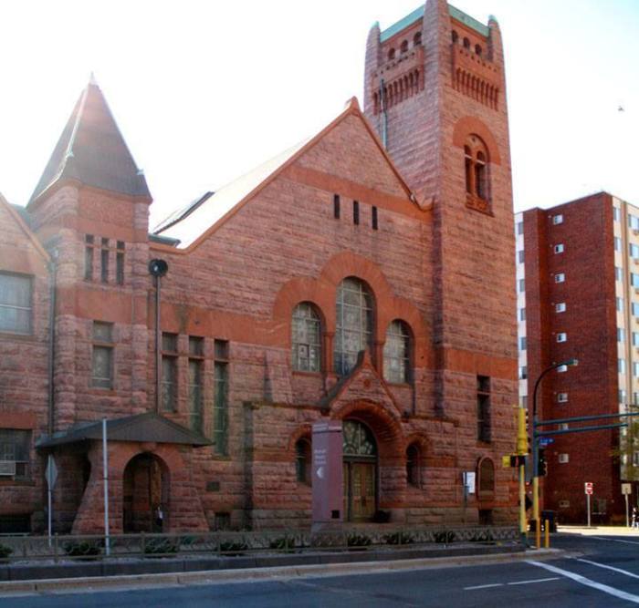 The historic Wesley United Methodist Church in downtown Minneapolis, Minn.