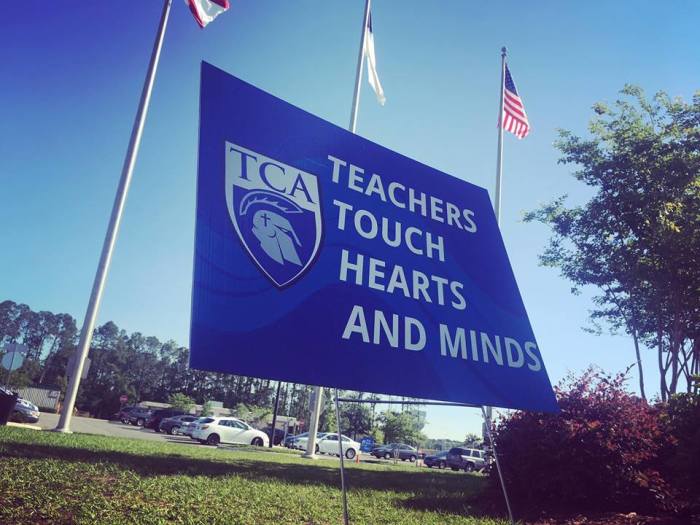 A promotion for teachers at Trinity Christian Academy in Jacksonville, Fla.