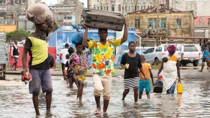 Survivors in the aftermath of Cyclone Idai in Beira, Mozambique on March 20, 2019.