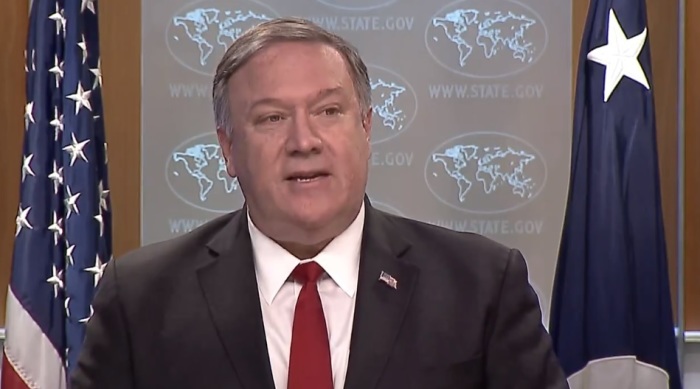Secretary of State Mike Pompeo at a press conference on Tuesday, March 26, 2019. 