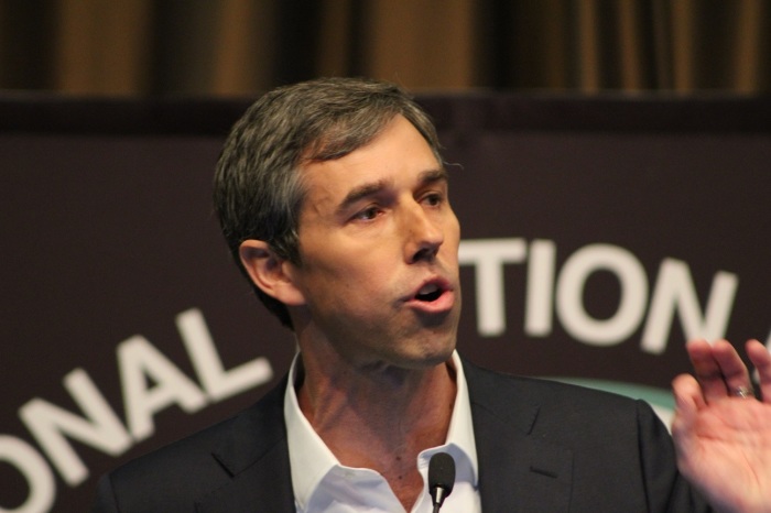 Former Rep. Beto O'Rourke, D-Texas, who is one of several 2020 Democrat presidential candidates, speaks at the National Action Network convention in New York City on April 3, 2019. 