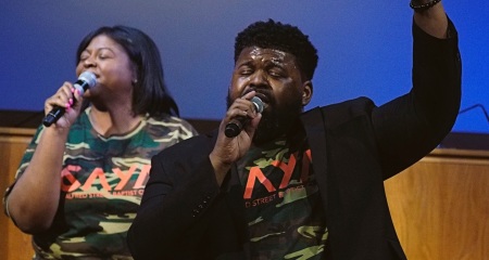 Worship team at Missio Alliance Awakenings Conference on March 29, 2019.