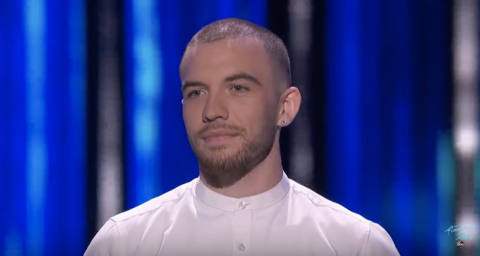 Ryan Hammond performs 'You Say' by Lauren Daigle during the Top 20 Solo round on American Idol in front of Luke Bryan, Katy Perry and Lionel Richie, Apr 1, 2019