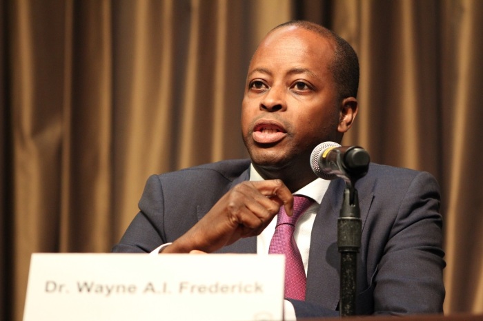 President of Howard University Dr. Wayne Frederick speaks at the National Action Network convention in New York City on Friday April 5, 2019.