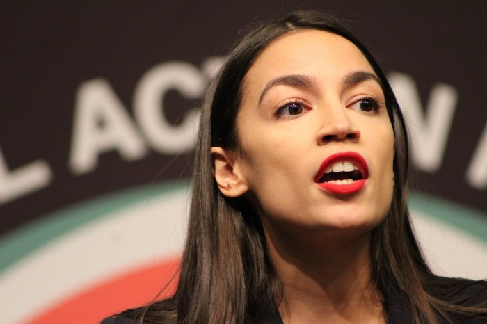 Rep. Alexandria Ocasio-Cortez, D-N.Y., speaks at the National Action Network convention in New York on Friday, April 5, 2019.