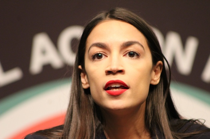 Rep. Alexandria Ocasio-Cortez, D-N.Y., speaks at the National Action Network convention in New York on April 5, 2019.