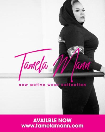 Tamela Mann launches women’s plus athleisure apparel, Tamela Mann Collection, April 2019.