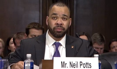 Neil Potts, public policy director at Facebook, gives remarks at the Senate Judiciary Committee's Subcommittee on the Constitution on Wednesday, April 10, 2019. 