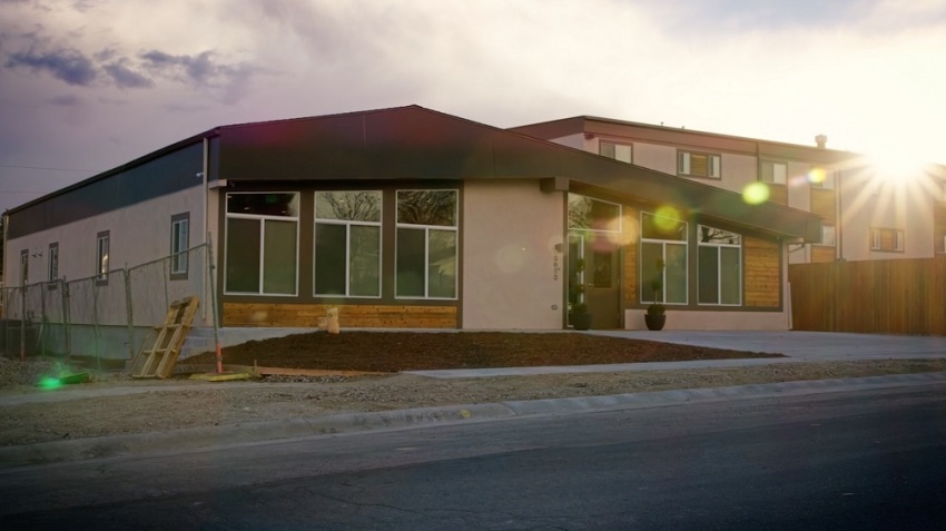 A house that is used as part of Mary's Home for homeless women sits in the sunlight in Colorado Springs, Colorado. 