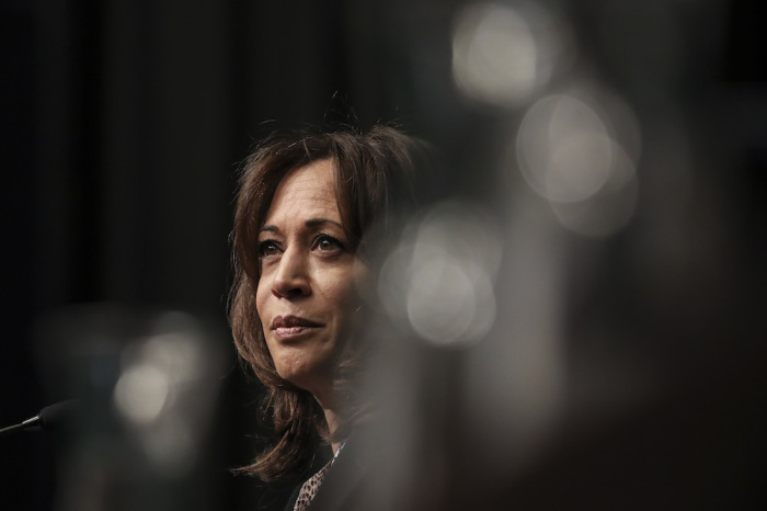 Democratic presidential candidate U.S. Sen. Kamala Harris (D-CA) speaks at the National Action Network's annual convention, April 5, 2019 in New York City. 
