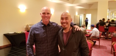 Shane Idleman (L) poses next to Francis Chan.