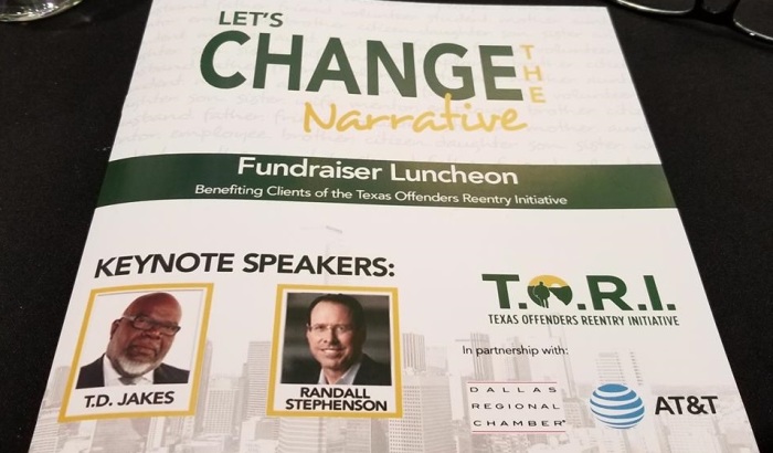 Prominent Dallas, Texas, Pastor T.D. Jakes joined forced with AT&T CEO Randall Stephenson to encourage corporate leaders to hire formerly incarcerated people on April 17, 2019. 