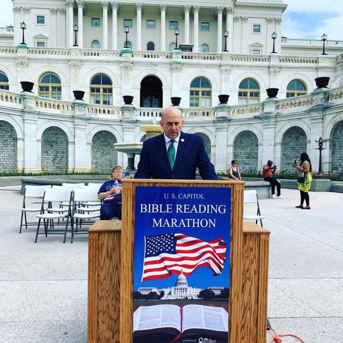 Rep. Louie Gohmert, R-Texas, participating in the National Bible Reading Marathon, Washington, D.C., April 29, 2019.