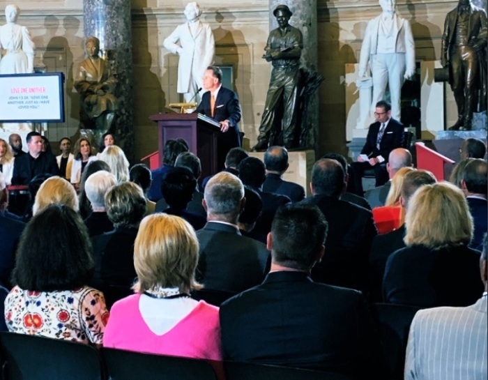 Ronnie Floyd speaks during the National Day of Prayer observance ceremony at the U.S. Capitol Statuary Hall in Washington, D.C. on May 2, 2019. 