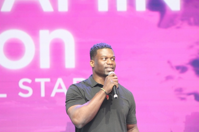 Retired NFL star Benjamin Watson discusses the role men play in reducing the abortion rate at the 'Alive From New York' event hosted by Focus on the Family in Times Square New York City on Saturday May 4, 2019.