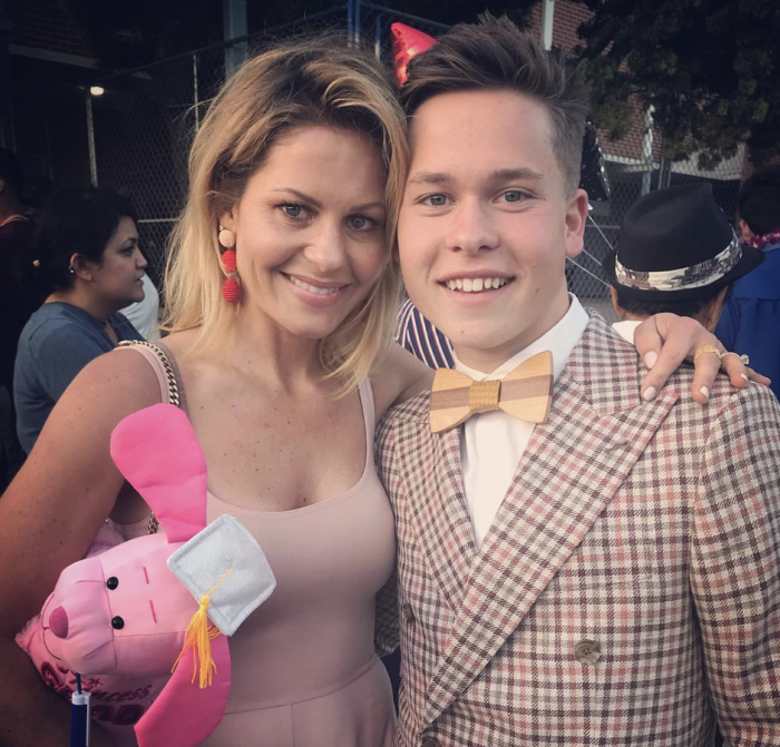 Candace Cameron Bure poses with her son Lev at his graduation, June 7, 2018
