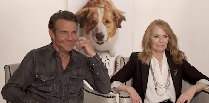 Dennis Quaid and Marg Helgenberger, stars of 'A Dog's Journey,' in Los Angeles, May 4, 2019.