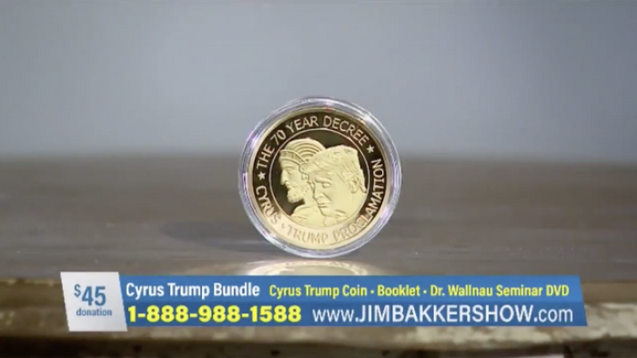 Evangelist sells Trump coin on 'calls it ‘point of contact’ with God, May 2019.
