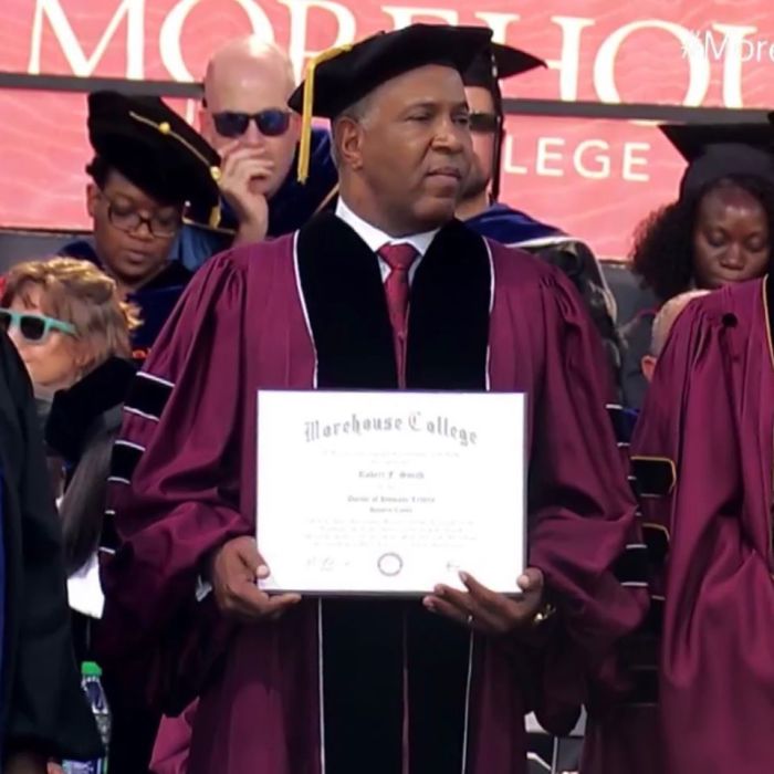Robert F. Smith, chairman and CEO of Vista Equity Partners receives an honorary doctorate from Morehouse College in Atlanta, Ga., on Sunday May 19, 2019.