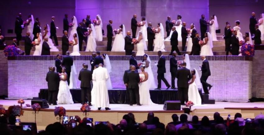 Pastor Bryan Carter of Concord Church in Dallas, Texas, encourages cohabiting singles of his congregation to "step into marriage."