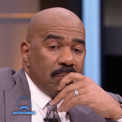 Steve Harvey is brought to tears by gospel singer Duranice Pace, May 2019.