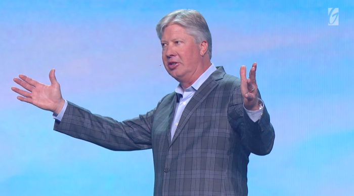 Robert Morris, pastor of Gateway Church in Texas, speaks during a sermon on May 18, 2019.