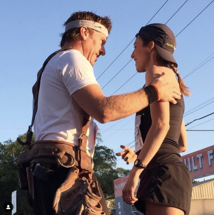 Chip Gaines and Gabriele Grunewald pre marathon photo, photo posted May 7, 2018