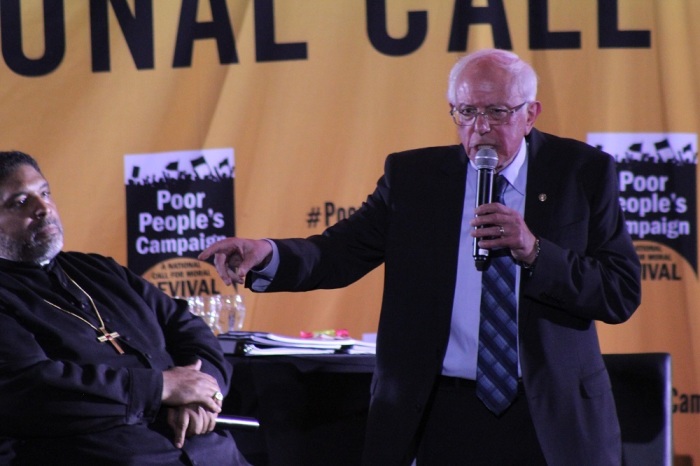 Vermont Sen. Bernie Sanders speaks at the Poor People's Campaign Moral Action Congress in Washington, D.C. on June 17, 2019. 