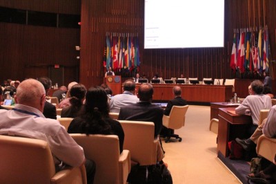 Representatives from charities, NGOs, colleges, international bodies and other institutions gather for a stakeholders' meeting to announce their organization's commitments to the WASH for Health Care Facilities initiative. The meeting was held on June 19, 2019 at the Pan American Health Organization headquarters in Washington, D.C. 