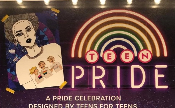 'Teen Pride' poster in the Renton King Country Public Library in Renton, Washington.