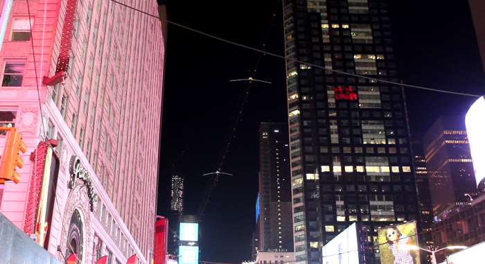 Christian daredevil Nik Wallenda and his sister Lijana on their historic high-wire walk in New York City's Times Square on Sunday June 23, 2019.