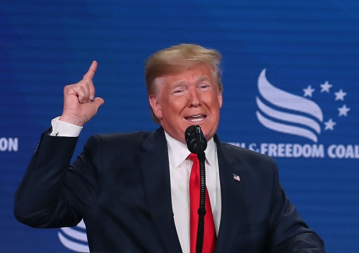 U.S. President Donald Trump speaks at the Faith & Freedom Coalition 2019 Road To Majority Policy Conference at the Marriott Wardman Park Hotel, on June 26, 2019 in Washington, DC. 