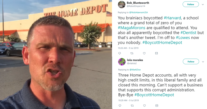 Pastor Greg Locke (L) has blasted supporters of the #BoycottHomeDepot movement.