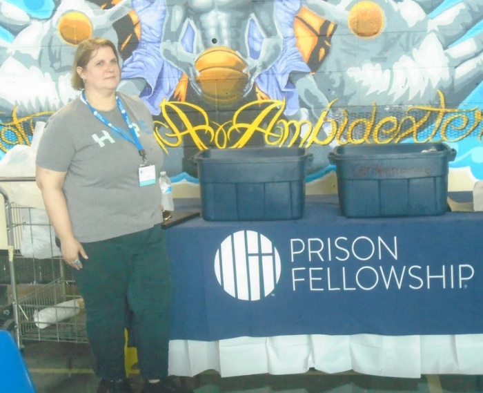 Prison Fellowship Senior Director of Programs and Special Events Jennifer Lowrey poses for a photograph while participating in a 'Hope Event' held at Rikers Island in New York City on July 3, 2019.