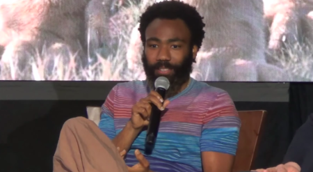 Donald Glover at the Global Press Conference for Disney's