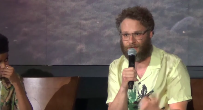 Seth Rogen at the Global Press Conference for Disney's 