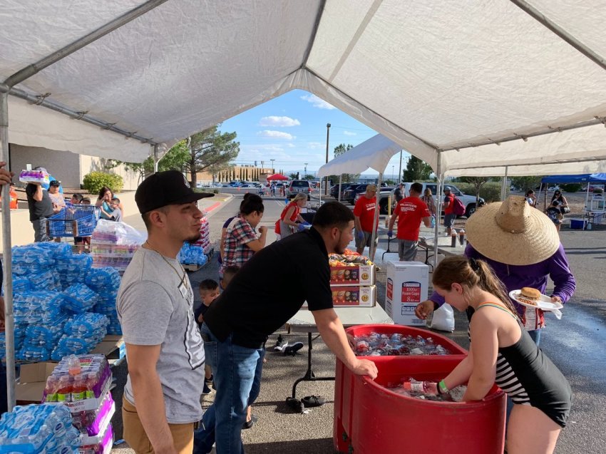 Members of the Prestonwood Baptist Church's mission team at the border in Texas.