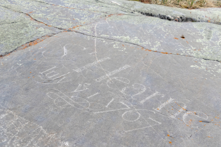 Samuel Hearne, who surrendered Prince of Wales Fort to the French in 1782, carved his name into stone in 1767.