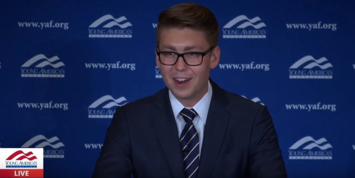 Grant Strobl of ThinkRight Strategies giving remarks at the Young Americans for Freedom Reagan Ranch June Conference in 2018. 