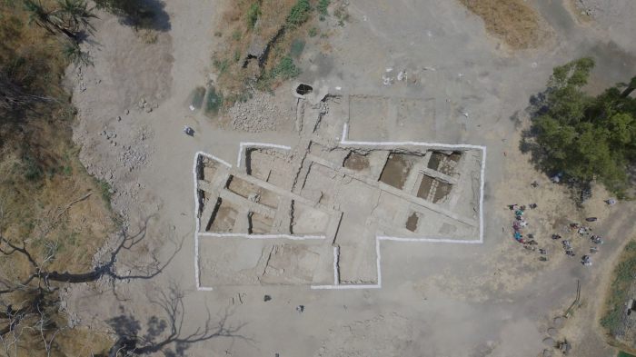 Aerial view of the Church of the Apostles, which is said to have been built over the house of Jesus' disciples Peter and Andrew.