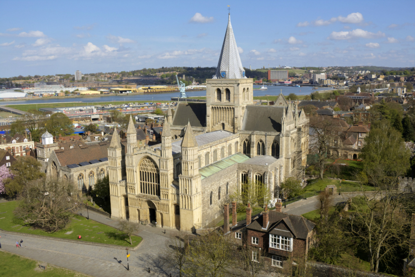 The Cathedral Church of Christ and the Blessed Virgin Mary in Rochester is England’s second-oldest cathedral.