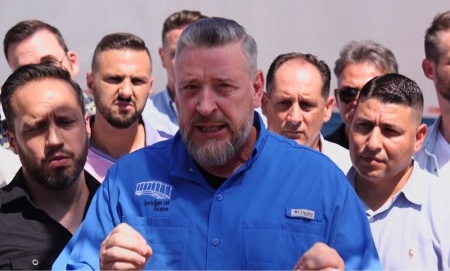 Megachurch pastor Rod Parsley of World Harvest Church in Ohio and Indiana speaks outside of a Customs and Border Protection facility in McAllen, Texas on Aug. 17, 2019.
