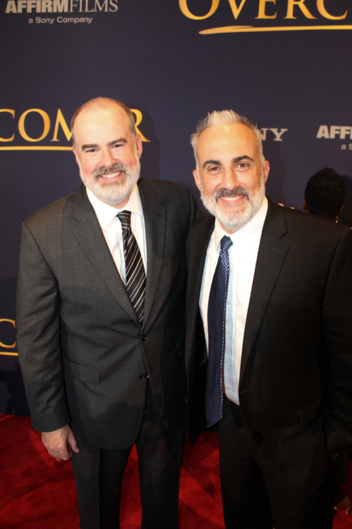 Alex and Stephen Kendrick attend the red carpet premiere of 'Overcomer' in Atlanta on August 15, 2019.