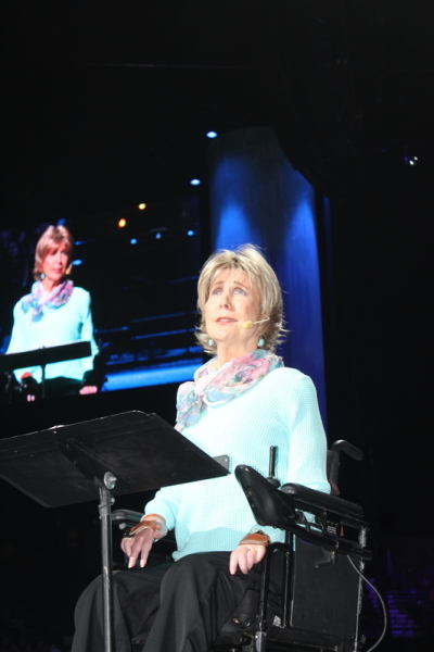 Joni Eareckson Tada leads worship at the Sing! conference in Nashville, Tennessee on August 20, 2019.