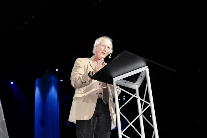 John Piper speaks at Bridgestone Arena in Nashville, Tennessee, on Aug. 20, 2019.