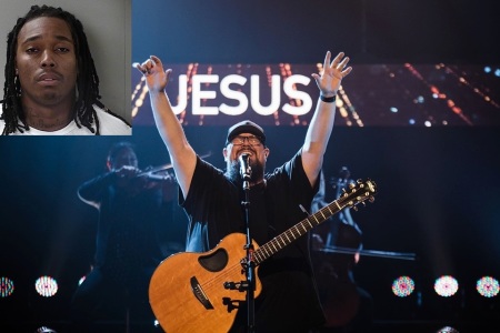 Singer of Big Daddy Weave, Mike Weaver, and Danny Dashay Holmes (inset).